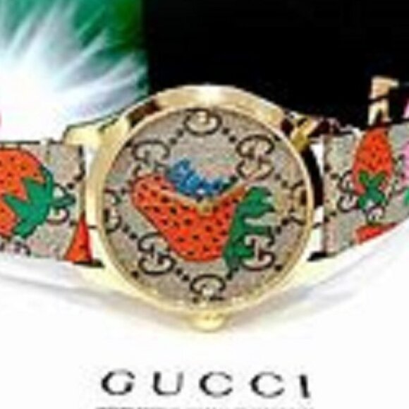Gucci G-Timeless Strawberry Watch, Limited Edition, Swiss Made, Sapphire Crystal - Picture 2 of 7